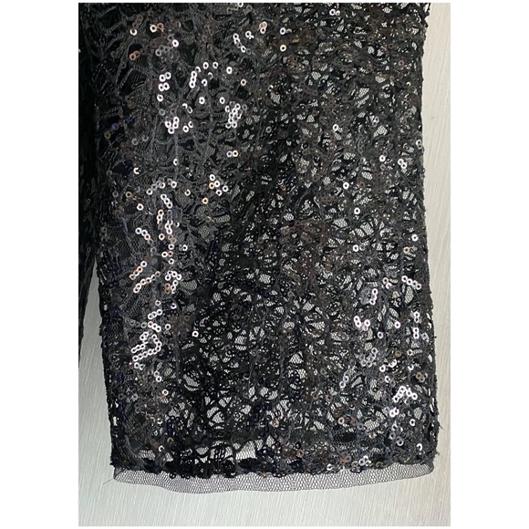 JASMINE BLACK LABEL Grace Sequin Lace V Neck Dress - Picture 6 of 8